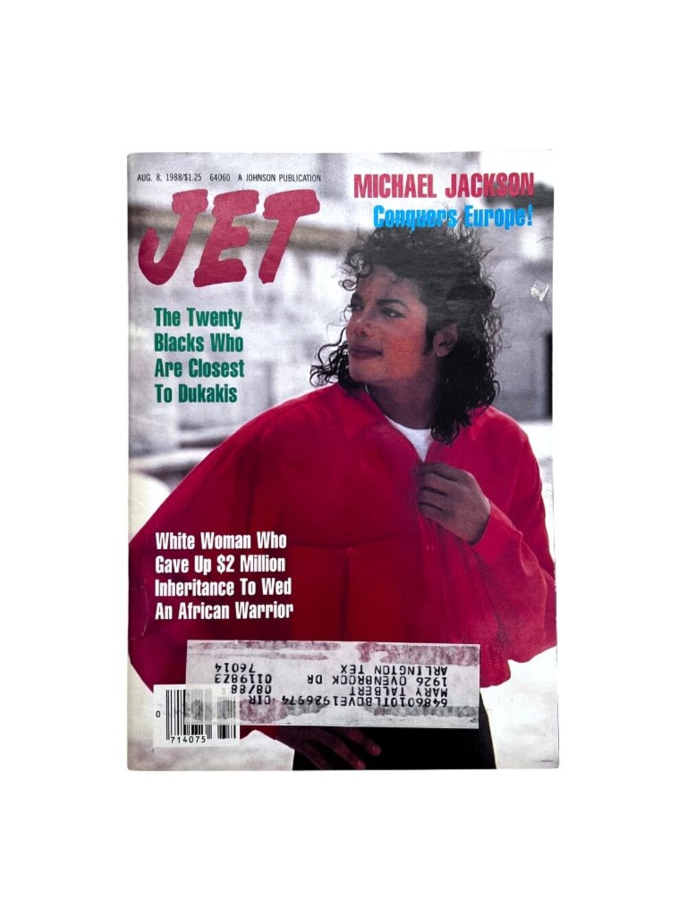 Jet Magazine August 8, 1988, Michael Jackson Europe Tour Vintage Collectible Ads